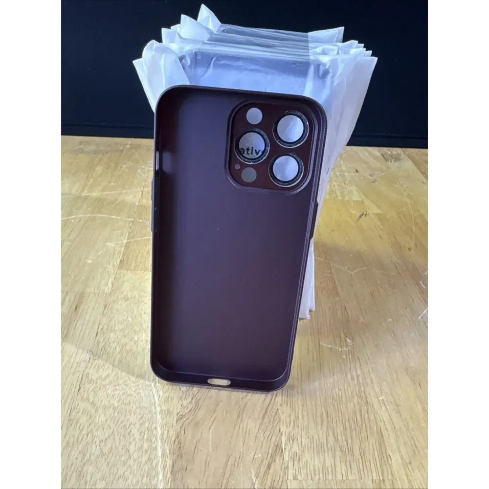 10x iPhone 13 Pro Wine Red Silicone Cases w Camera Lens Protection